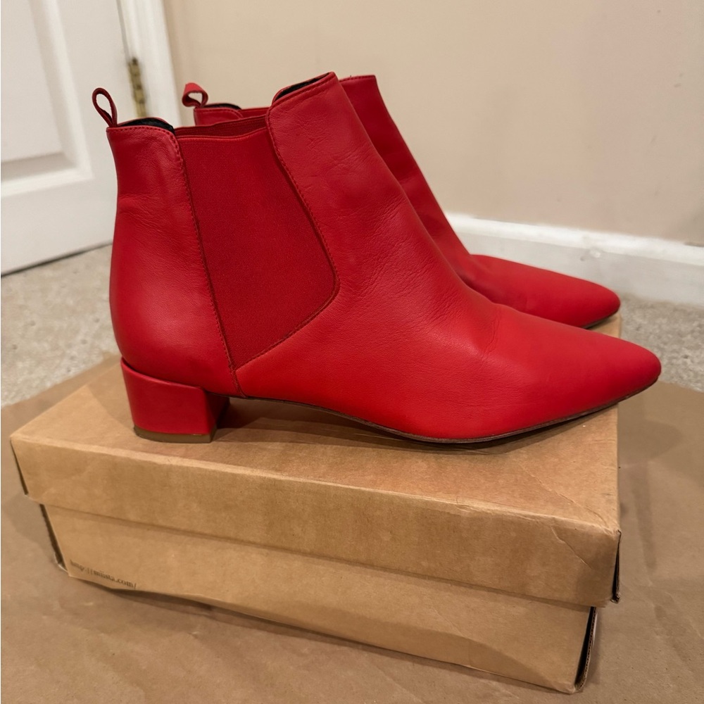 Miista Red Ankle Boots